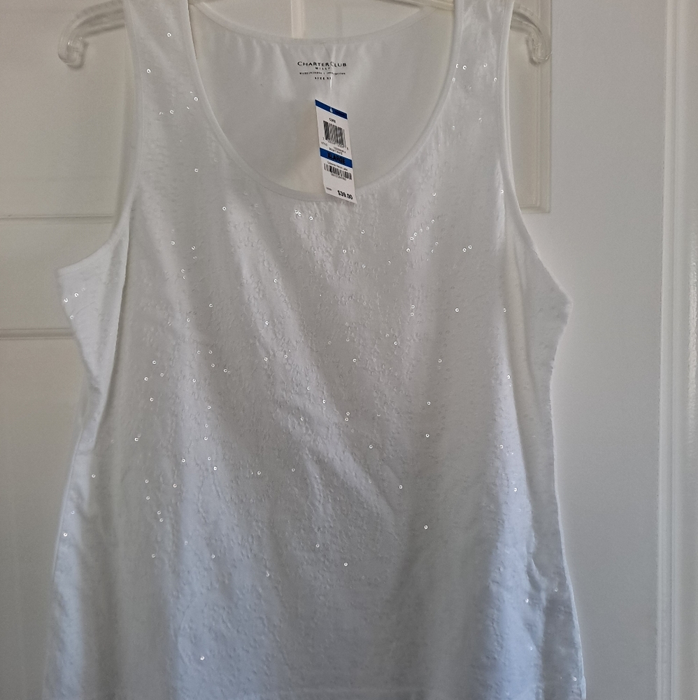 Charter club white sequence tank